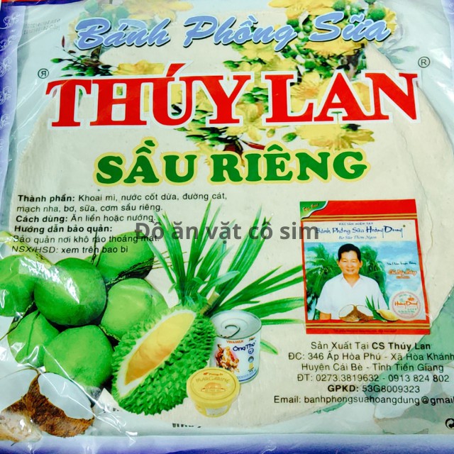 [10 miếng siêu to]Bánh Phồng Sữa Sầu Riêng Thúy Lan