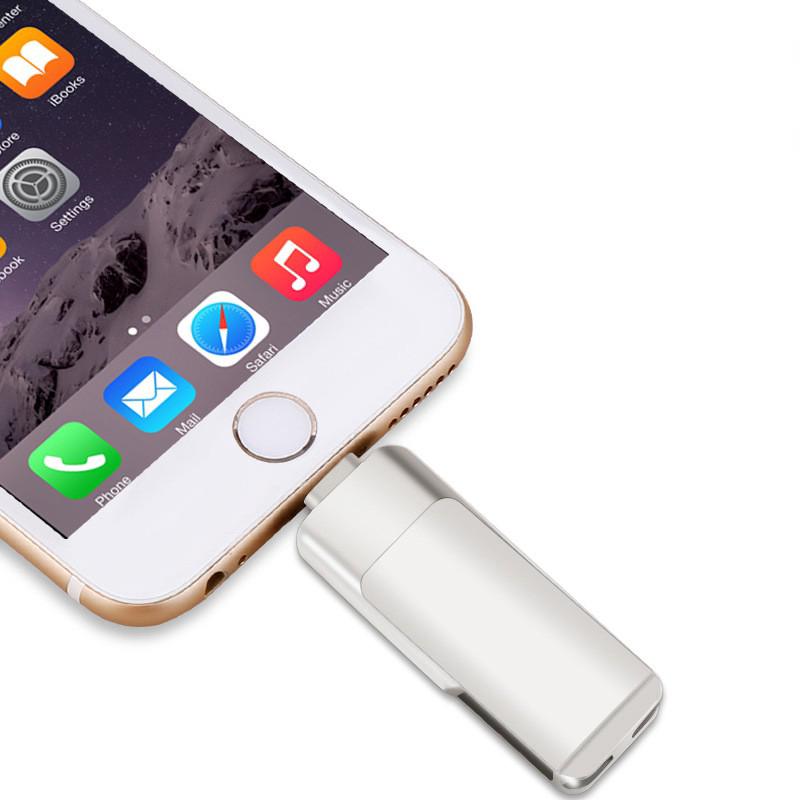Usb otg 3 trong 1 2 đầu cắm tiện dụng 16gb 32gb 64gb 128gb dành cho apple android samsung