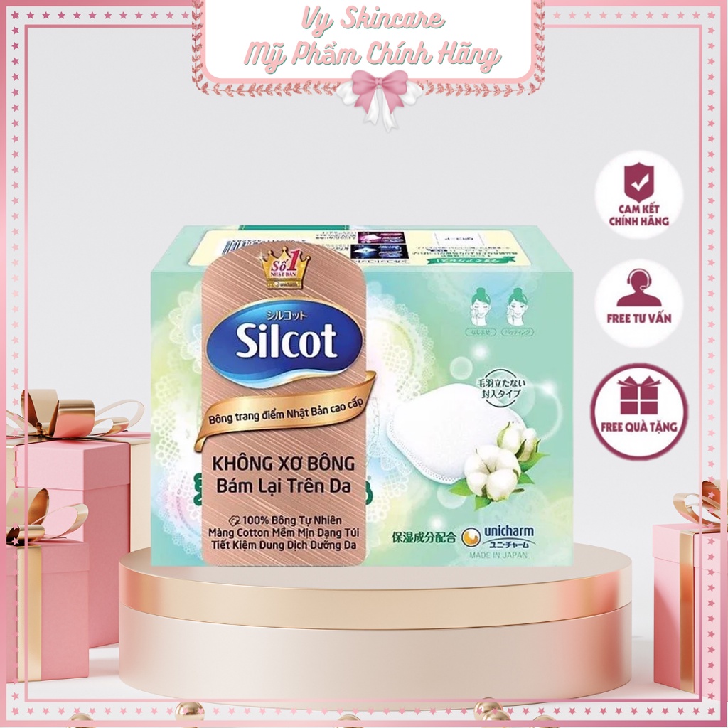 Bông tẩy trang silcot xanh lá - 66 miếng