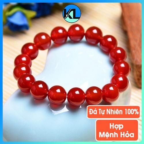 vòng tay mã não đỏ cho nam mệnh hỏa mệnh thổ, Vòng đeo phong thủy may mắn bình an - Kila Store
