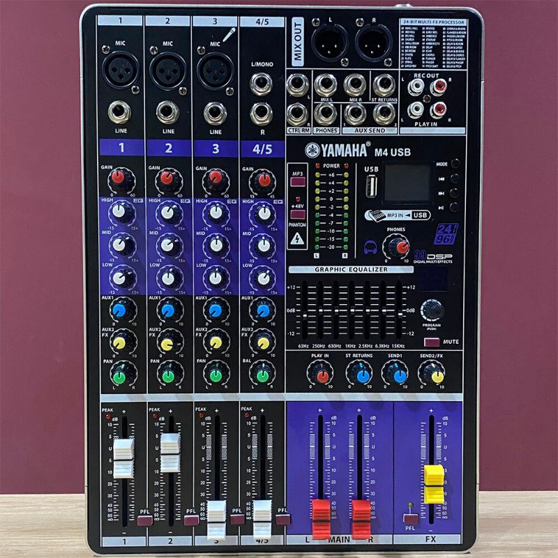 MIXER YAMAHA M4 USB  ÂM 99 HIỆU ỨNG TÍCH HỢP SẴN