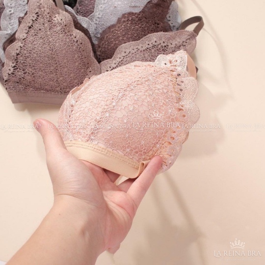 ÁO LÓT nữ không gọng LAREINA BRA - AL010 họa tiết ren, đệm su hàng xuất khẩu đệm mỏng, thoải mái vận động