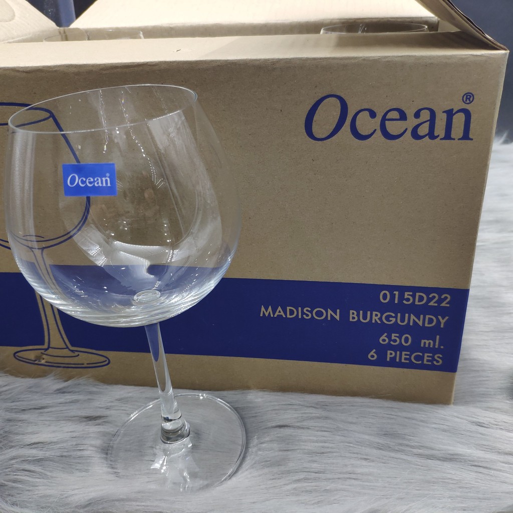 Bộ 6 Ly rượu vang thủy tinh Ocean Madison Burgundy - 650ml - 15A21 (Bộ 06 ly - Hàng Nhập ThaiLand)