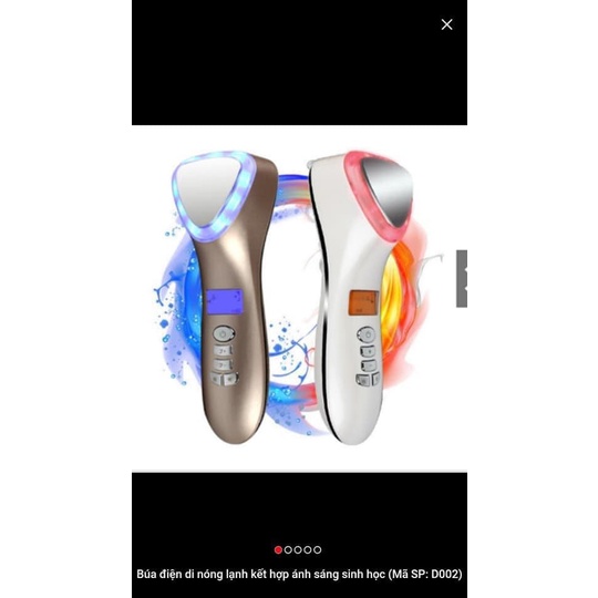 Máy điện di nóng lạnh D002, có ánh sáng sinh học và rung massage