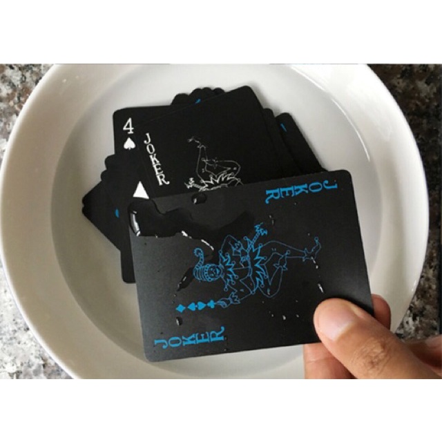 Bộ thẻ bài tây chống thấm nước PVC chất lượng cao 54 lá khác nhau bộ tú bài tây anime manga chibi xinh xắn