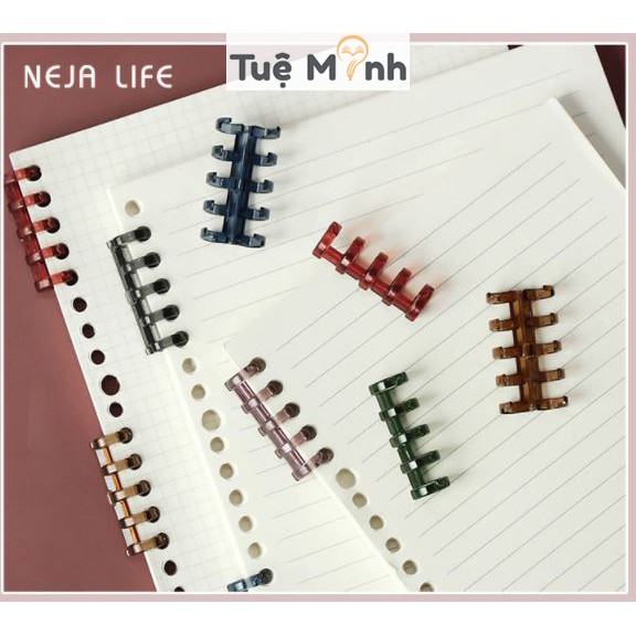 Thanh còng trong suốt Retro 5 chấu kẹp ruột sổ làm binder cổ điển P12