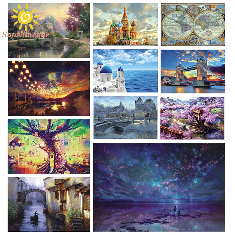 Bộ Xếp Hình Gồm 1000 Miếng Phát Sáng Nhiều Màu Sắc Cho Người Lớn Và Trẻ Em