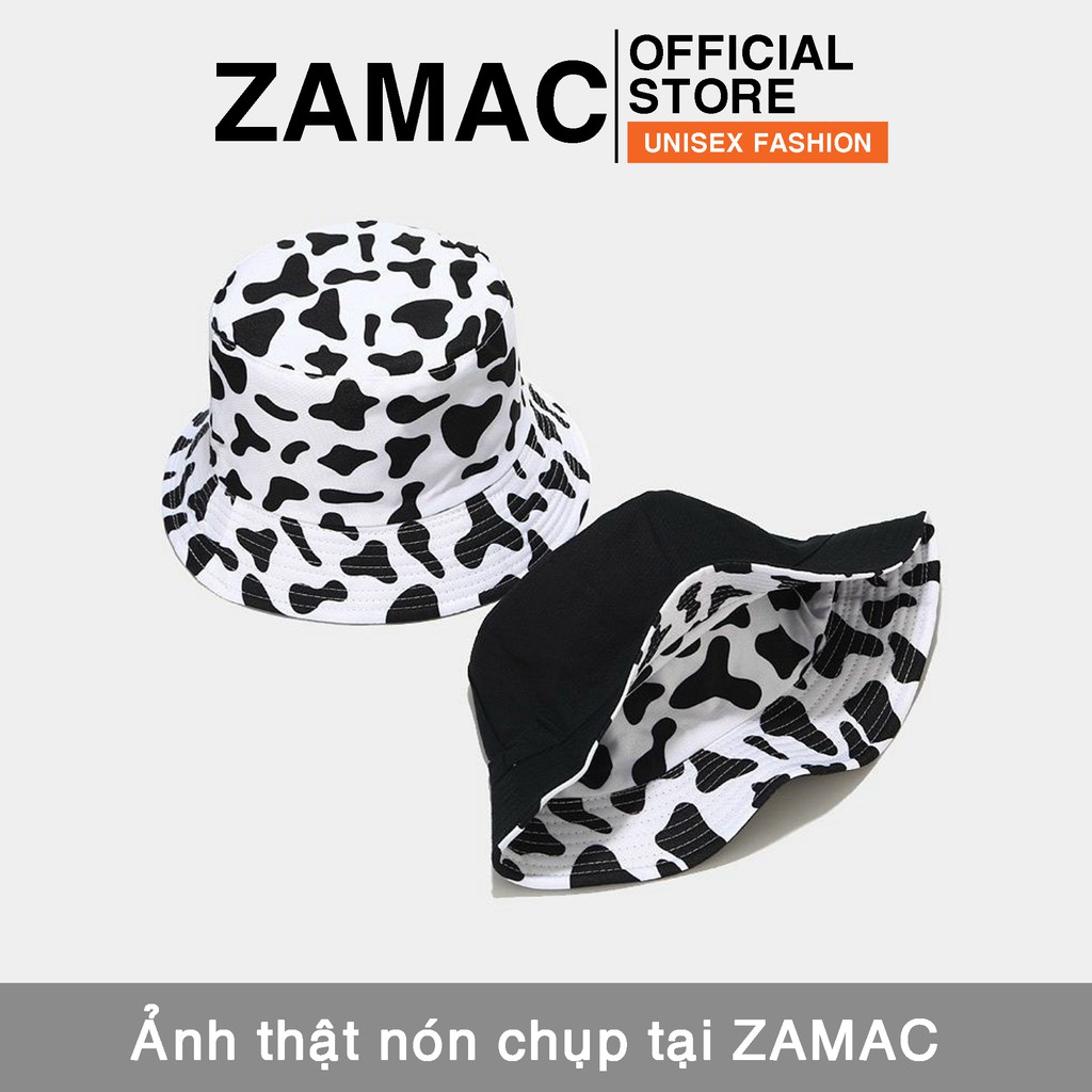 Nón bucket bò sữa ZAMAC mũ vành tròn tai bèo 2 mặt phù hợp cả nam nữ Unisex ZAN01