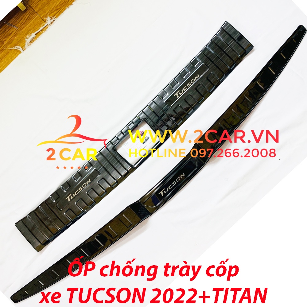 Ốp chống trầy cốp TRONG, NGOÀI xe Hyundai Tucson 2022 - 2023– Hàng Titan có tặng thêm keo dính