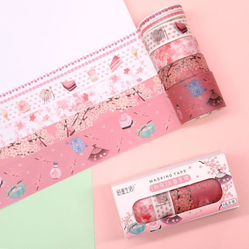 Set 6 cuộn băng dính washi tape