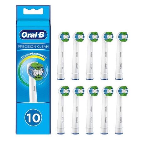 (Hàng Đức) Set 10 đầu bàn chải thay thế Oral-B Precision Clean EB20RB-10 CleanMaximizer, màu trắng