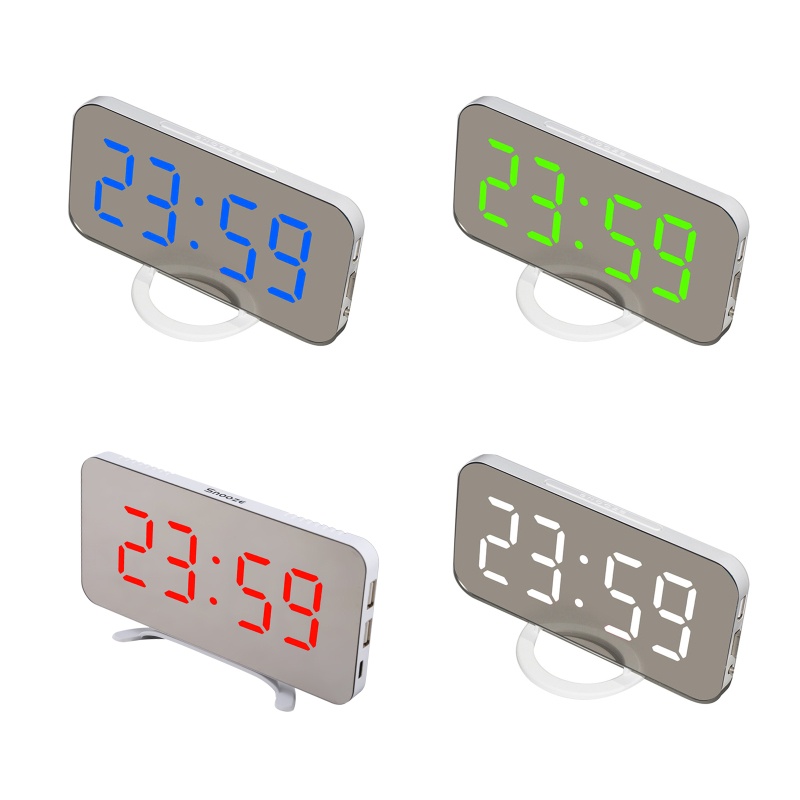 Đồng Hồ LED Hai Cổng Sạc USB Màn Hình LED Kích Thước Lớn