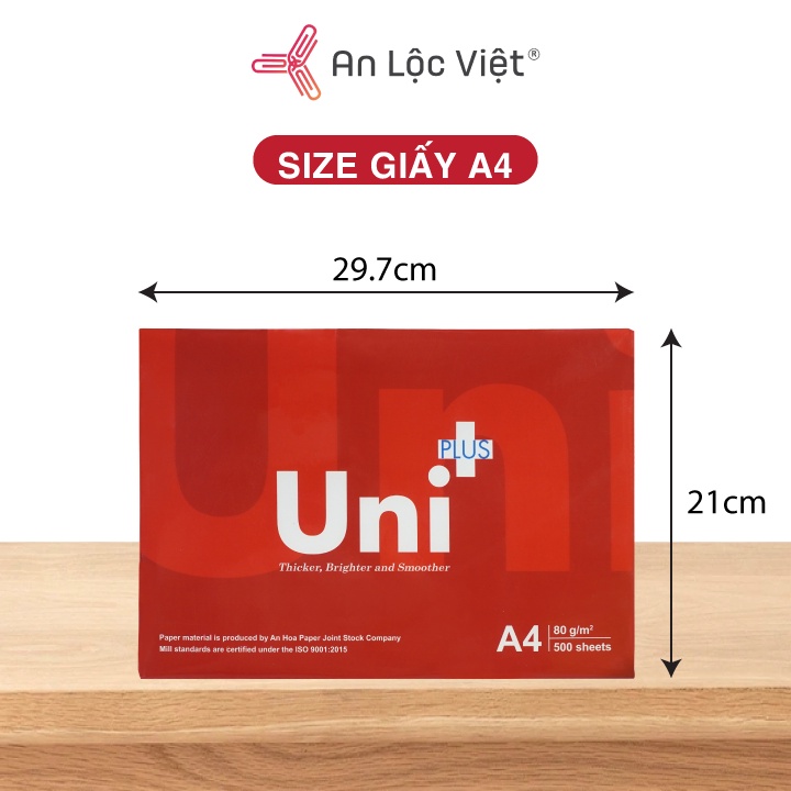 {RẺ VÔ ĐỊCH} Giấy in A4 Uni Plus dày 80 gsm - 500 tờ đóng gói màng co với chất lượng giấy cao cấp, tiết kiệm hơn