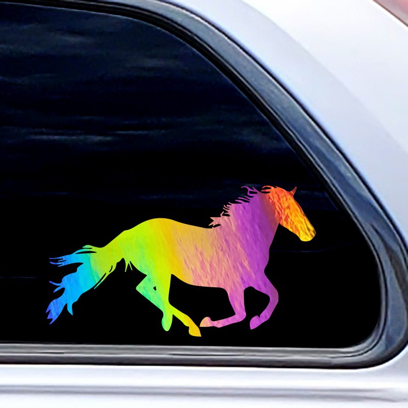 Miếng Dán Trang Trí Xe Hơi Laptop Họa Tiết Chú Ngựa Độc Đáo Thời Trang