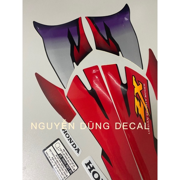 Nguyên bộ tem  Wave ZX màu đỏ đen_ NguyenDungDecal