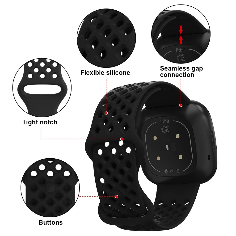 Dây đeo silicone chống nước cho đồng hồ thông minh Fitbit Versa 3 / Fitbit Sense