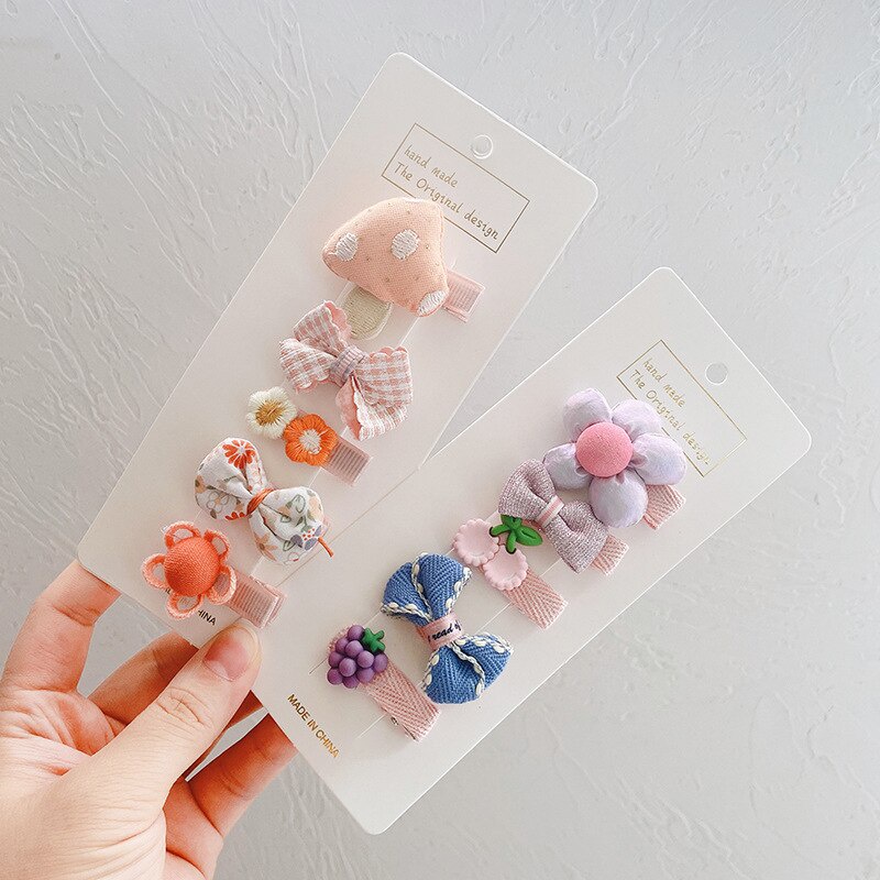 Set 5 Kẹp Tóc Nơ Dễ Thương Cho Bé Gái