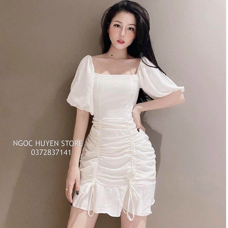Đầm nhún đuôi cá rút dây sexy cho nàng đi chơi dự tiệc LP Fashion