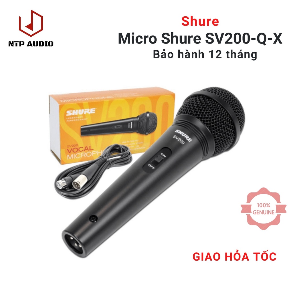 Micro Shure SV200-Q-X - Hàng chính hãng - Micro dùng cho  karaoke & thu âm đa năng có dây của Shure chất lượng cao