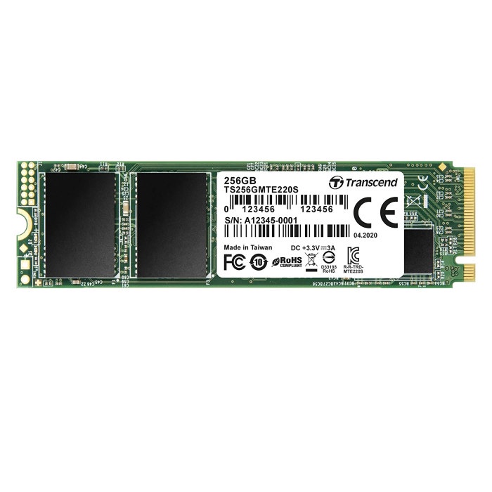 Transcend 220S M.2 NVMe PCIe SSD 256GB, hoạt động bền bỉ với tốc độ cao