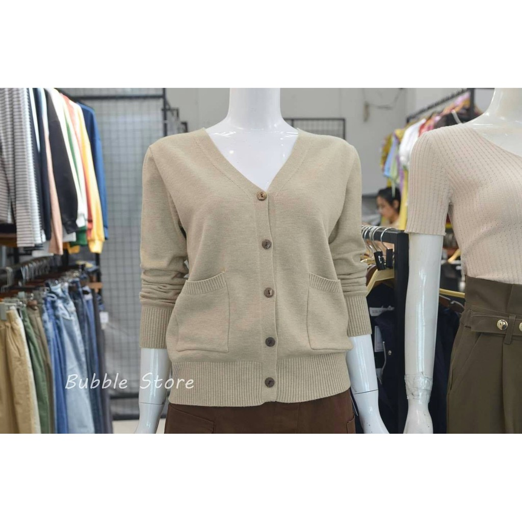 Áo len cardigan  cúc gỗ cổ tim cao cấp nhiều | BigBuy360 - bigbuy360.vn