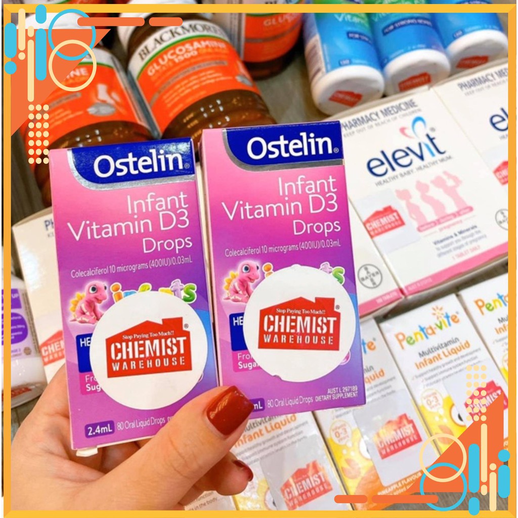 (Hàng tem chemist) Vitamin  D3 Drops Ostelin Cho Trẻ Từ Sơ sinh