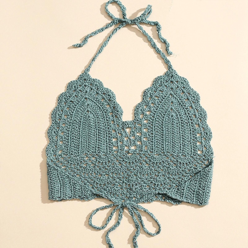 Áo Croptop Dệt Kim Cổ Chữ V Hở Lưng Quyến Rũ Thời Trang Đi Biển Mùa Hè Cho Nữ