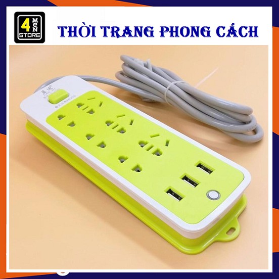 Ổ Cắm Điện Đa Năng - Ổ Cấm 6 Lỗ Và 3 Cổng Sạc USB Siêu Tiện ích