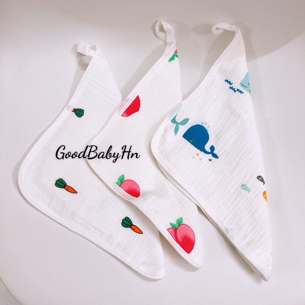Khăn mặt xô musilin, khăn sữa xô 4 lớp dành cho bé có quai treo tiện lợi - Y23