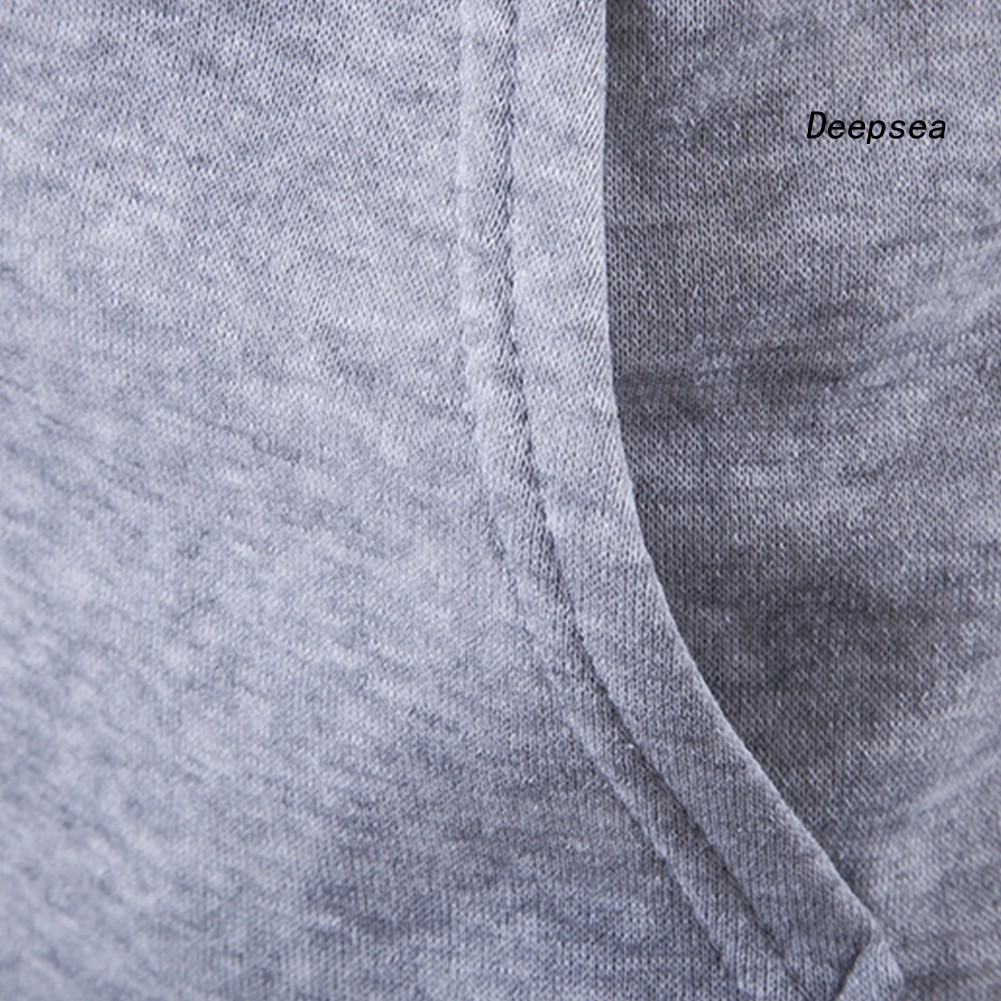 Áo khoác Hoodie sát nách màu trơn phối túi thời trang cho nam dp5