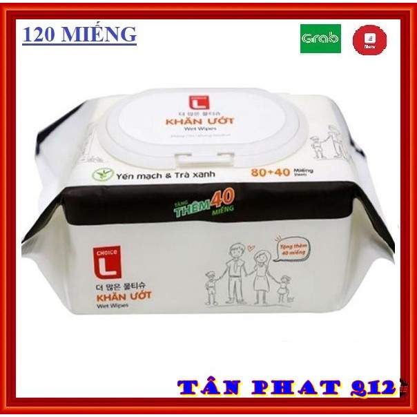 Khăn Giấy Ướt 120 Tờ Hương Yến Mạch Trà Xanh CHOICE L Lotte