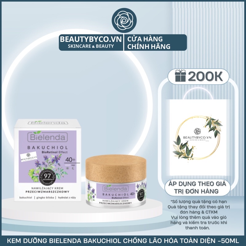 Kem Bielenda Bakuchiol chống lão hoá, điều chỉnh nếp nhăn, giúp da luôn căng bóng, sáng mịn màng 50g