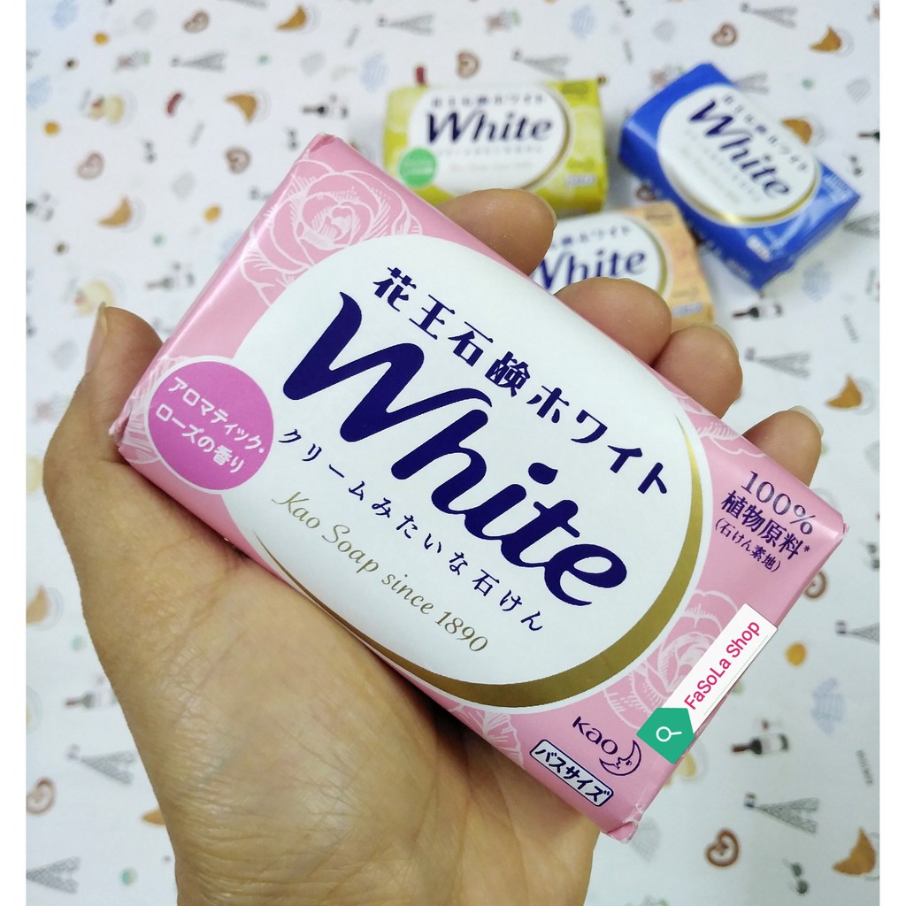 Xà phòng tắm KAO WHITE 130g nội địa Nhật xà bông Malaysia xp soap dưỡng ẩm trắng khử mùi cam vàng hồng xanh