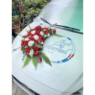 HOA LỤA XE CƯỚI ĐỎ ĐẸP