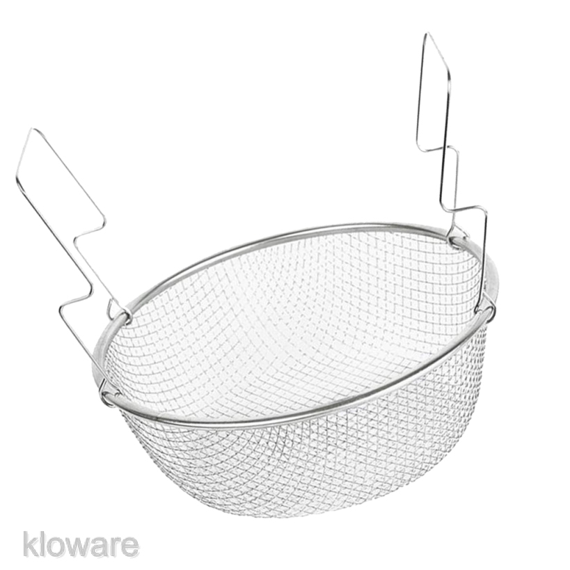 Rổ Lưới Lọc Bằng Thép Không Gỉ Hình Tròn Có 3 Kích Cỡ Dùng Để Chiên Rau Củ Quả