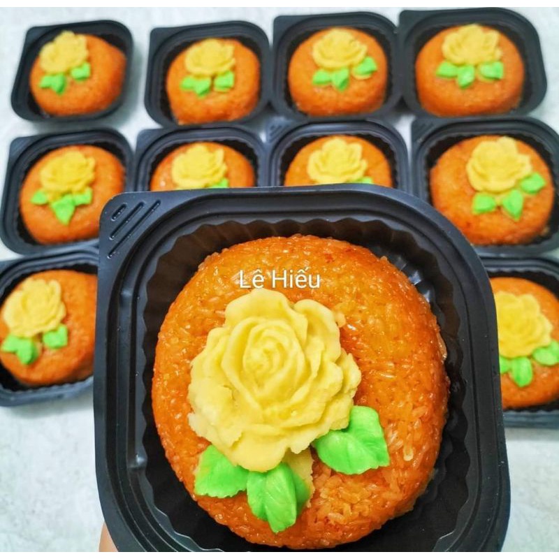 Silicon hoa hồng kèm lá trang trí xôi hoa đậu 6cm
