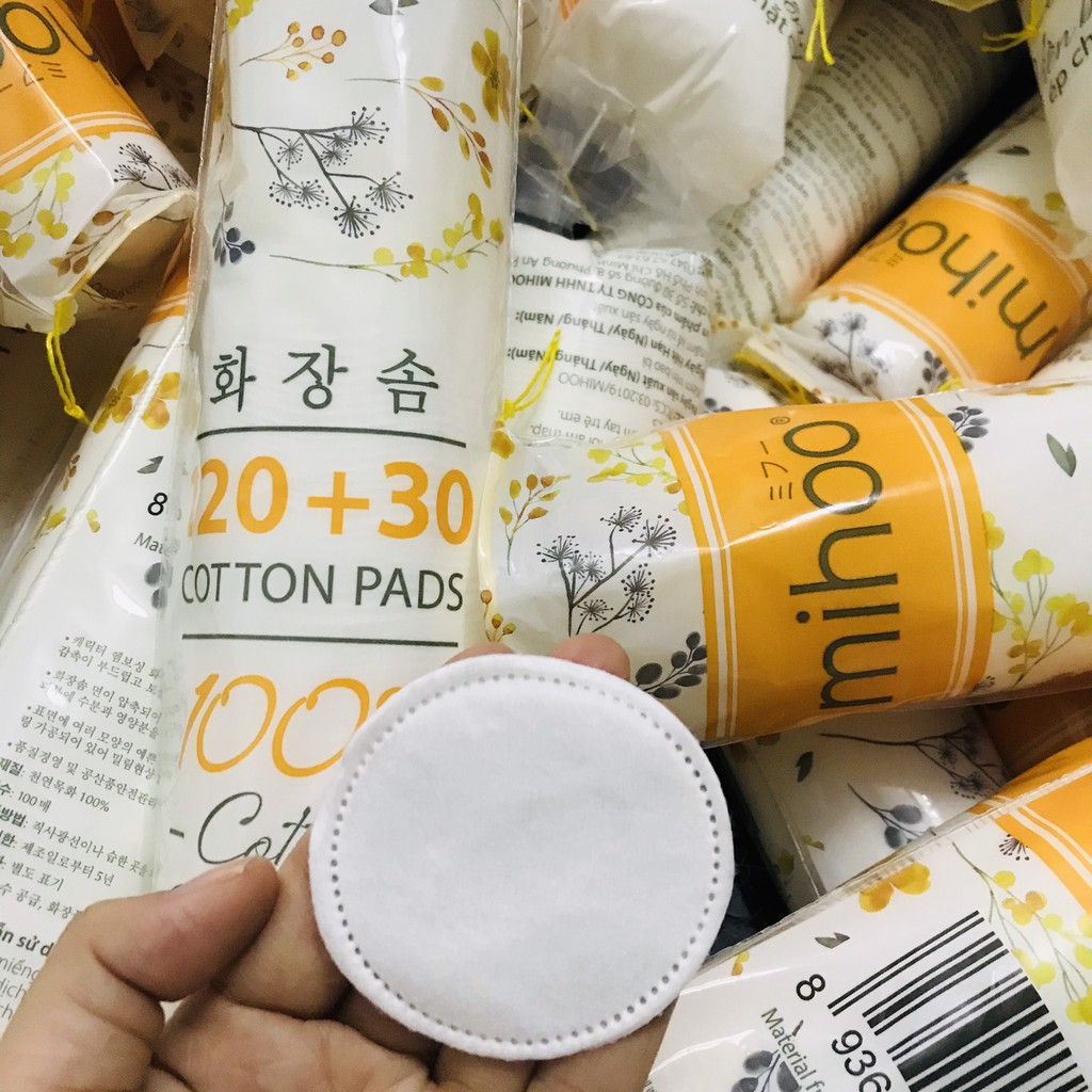 BÔNG TẨY TRANG MIHOO KOKIMI  MỀM MẠI 100% COTTON 150 200 miếng