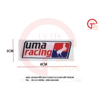 MIẾNG TEM CHỮ UMA RACING KÍCH THƯỚC 3 x 8 DÁN XE CHỐNG NƯỚC