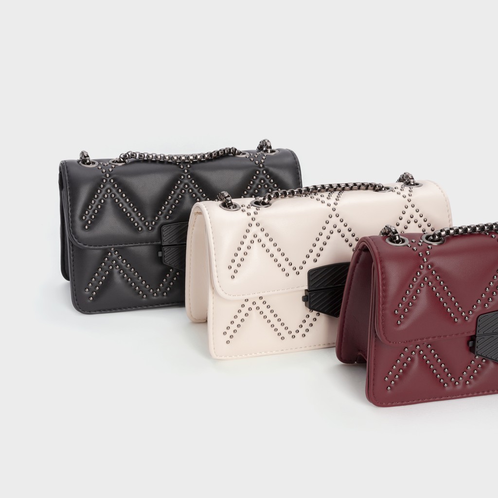 [Mã WABRWB24 giảm 30K đơn 99K] Túi Xách Nữ Đinh Tán Khóa Đen HAPAS - TSN20378 | BigBuy360 - bigbuy360.vn