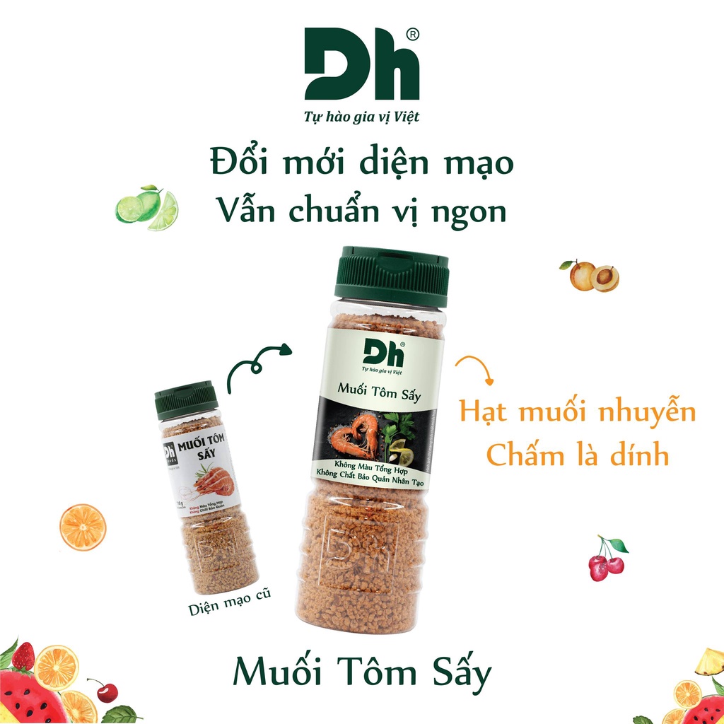 Muối tôm sấy Dh Foods muối tôm chấm hoa quả, rau củ, hải sản vị cay nhè nhẹ 110gr