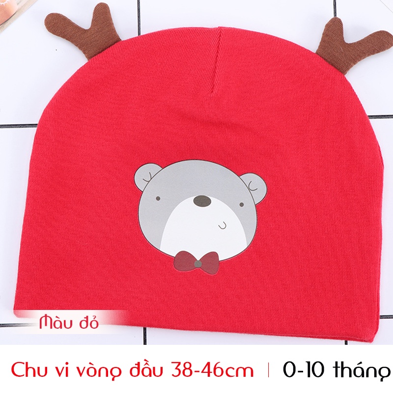 Mũ nón sơ sinh trùm đầu cho bé 0-10 tháng, chất cotton tự nhiên an toàn, mềm mịn, thoáng khí, thiết kế dễ thương HOT