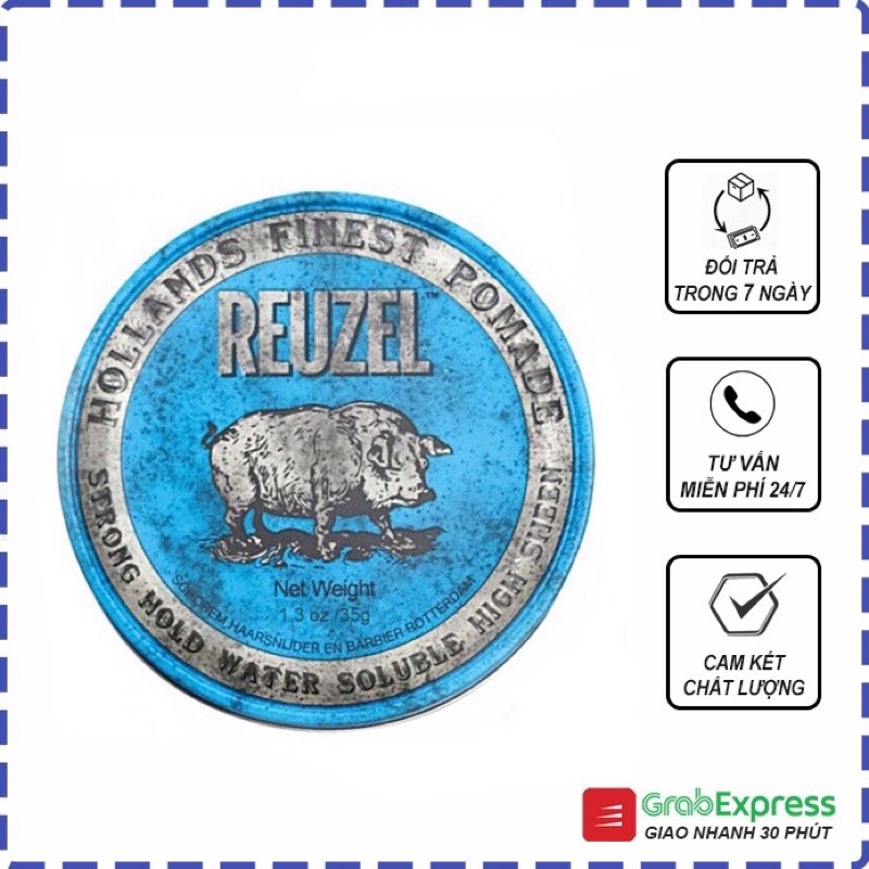 Sáp Vuốt Tóc Reuzel Blue Pomade 113g - Wax Tạo Kiểu Chuyên Nghiệp, Giữ Nếp Cực Tốt