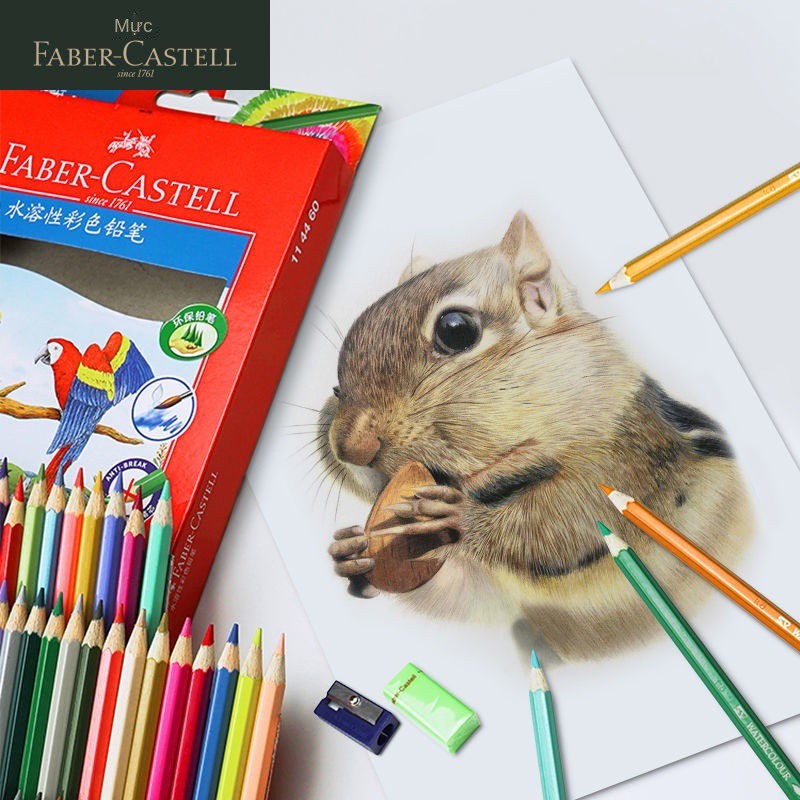 Đức Faber-Castell 72-color-48-color-Castell Bút chì màu hòa tan trong nước cho người lớn vẽ bộ tranh