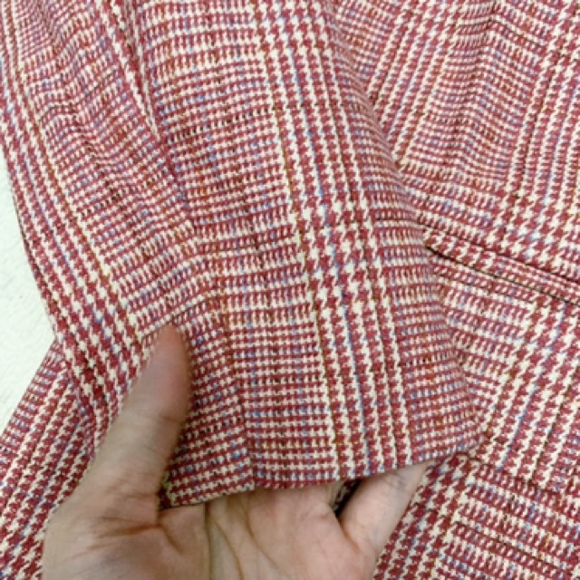 Ảnh thật/Order: Áo khoác Blazer kẻ Hồng cúc trắng Korea | BigBuy360 - bigbuy360.vn