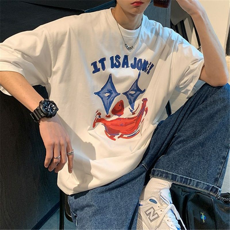 áo thun nam nữ form rộng unisex mặt hề cực chất