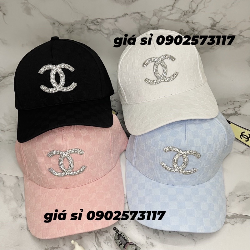 Nón kết mũ lưỡi trai XỐP CARO dán đá logo CHAN cao cấp thời trang full tags