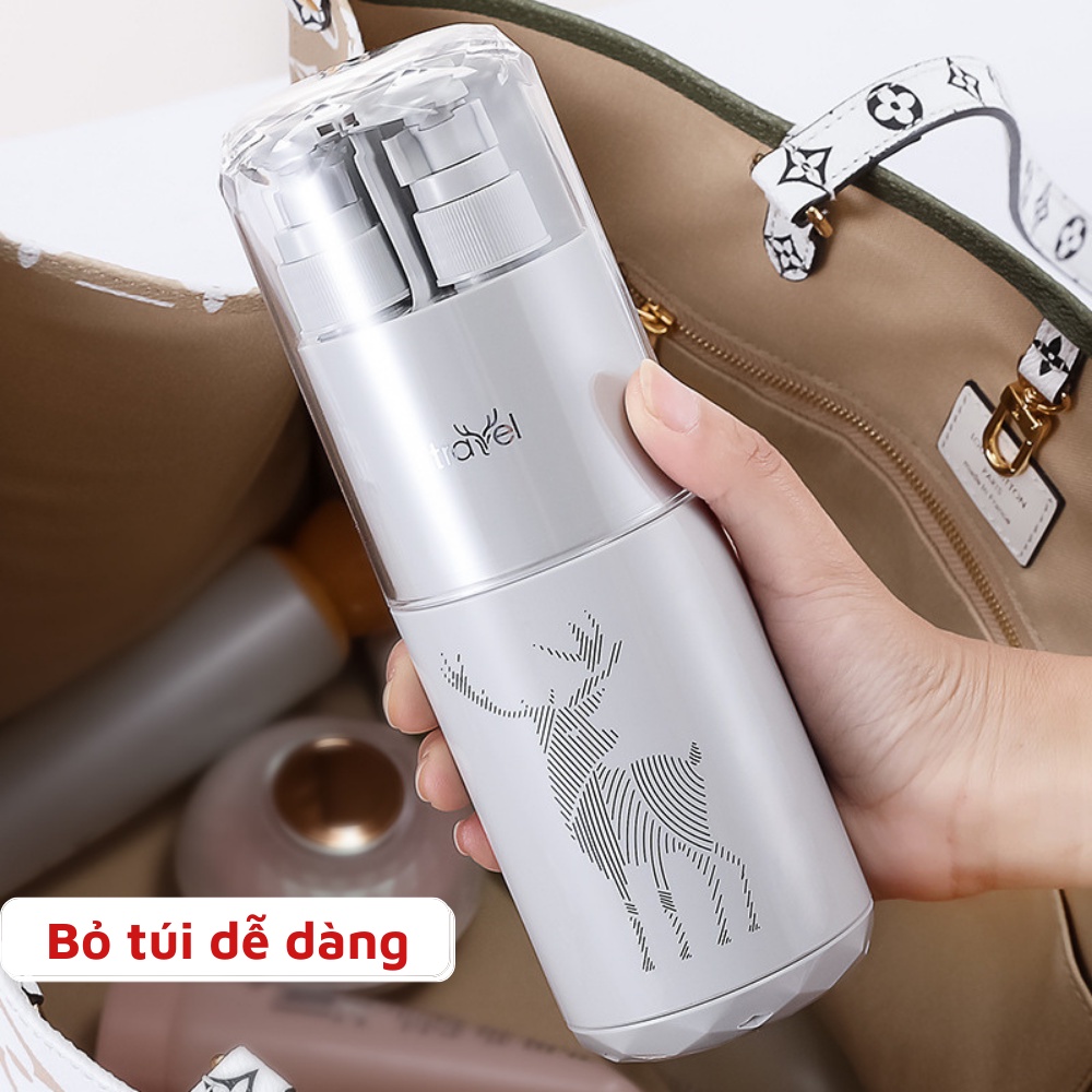 Hộp đựng bàn chải kem đánh răng du lịch cao cấp 8 món có lọ chiết sữa tắm dầu gội đi du lịch nhỏ gọn tiện lợi