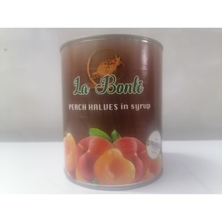 [820g] Đào ngâm nước đường [Greece] LA BONTE Peach Halves in Syrup (hlm-hk)