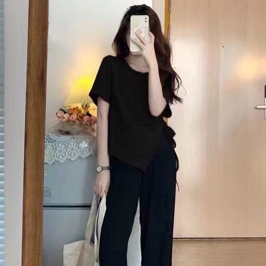 Áo thun COZOK tay ngắn phối dây rút thời trang dành cho nữ