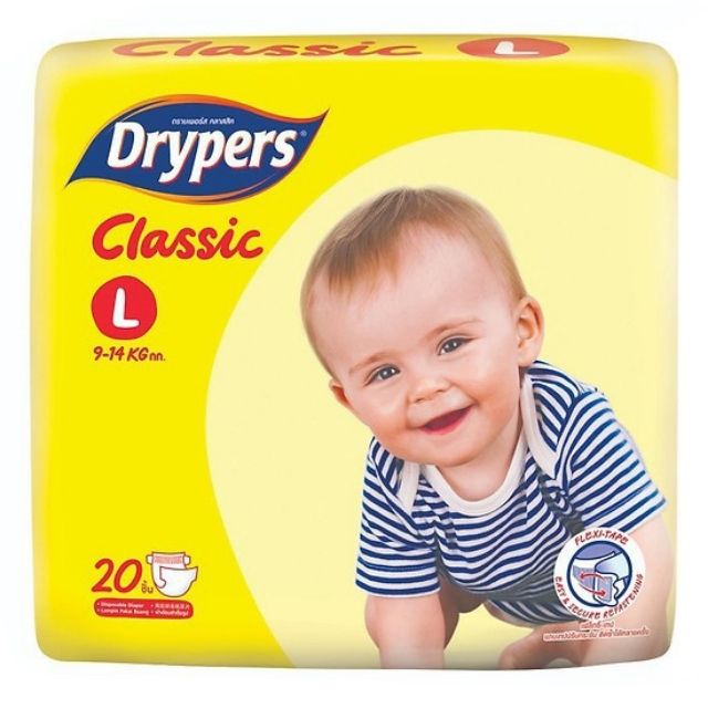 Combo 100 tã dán Drypers Classic  đủ size S/M/L